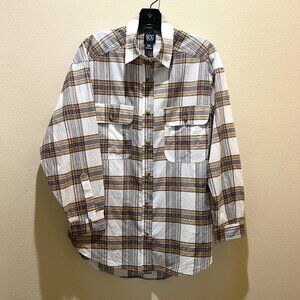 Urban Outfitters BDG Gold/Black Plaid Cotton Button Down Size S